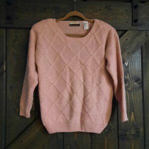 Dana Scott vintage lambswool angora pearl pink sweater size m